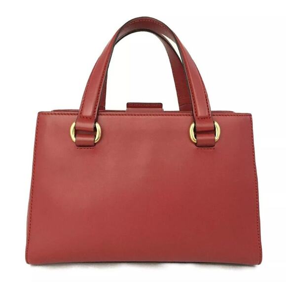 GUCCI Sylvie Sherry Line Leather 2way Hand Bag  Red - Picture 4 of 8